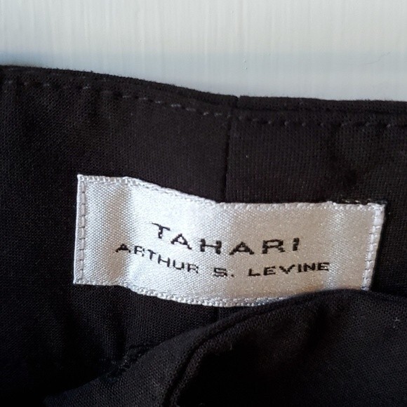 TAHARI ASL BLACK HIGH RISE PANTS STRAIGHT LEG SZ 8 CLASSIC CONTEMPORARY CAPSULE - Picture 2 of 7